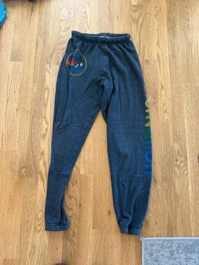 Aviator Nation Navy Sweatpants with Rainbow Logo